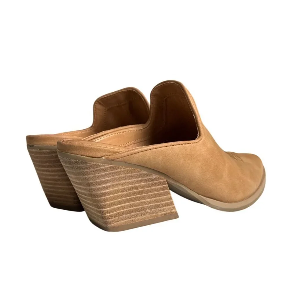 Dolce Vita Womens Kianti Tan Western Inspired Mule Block Heel Pointed Toe Size 7 - Picture 5 of 12
